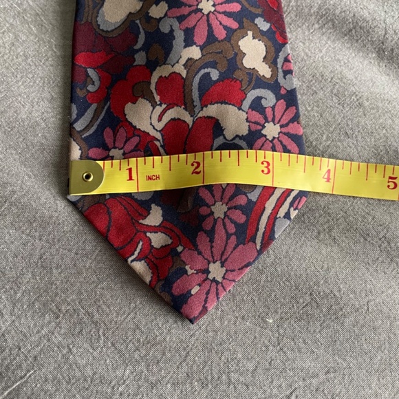 Lot of 2 Vintage Men's Neckties, Liz Claiborne and Burgundy Floral Tie - Picture 6 of 8